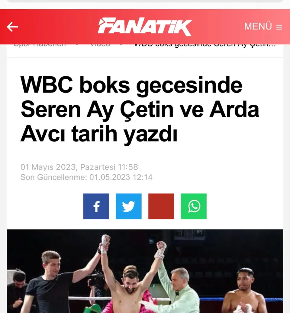 Fanatik: WBC boks gecesinde Seren Ay Çetin ve Arda Avcı tarih yazdı